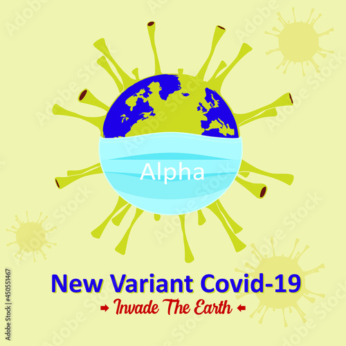 happy easter card, corona virus invade the earth