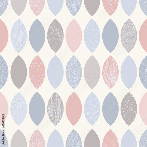 seamless pattern. Geometric shapes, circle, patterns, pastel colors, blue, beige, gray fabric print.