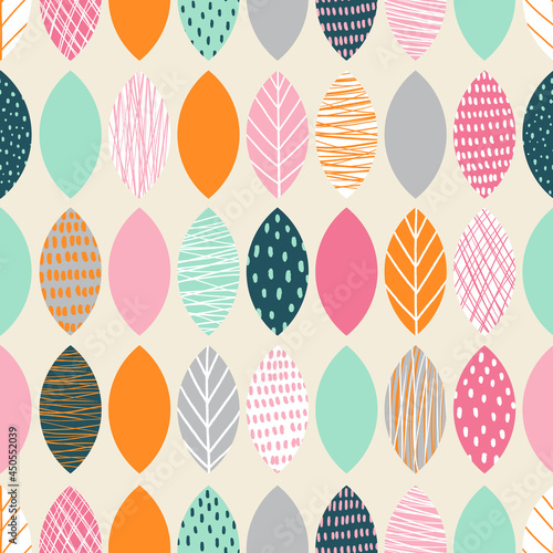 seamless pattern. Geometric shapes, circle, patterns. Autumn graphic ornament for fabric, wallpaper, background. 