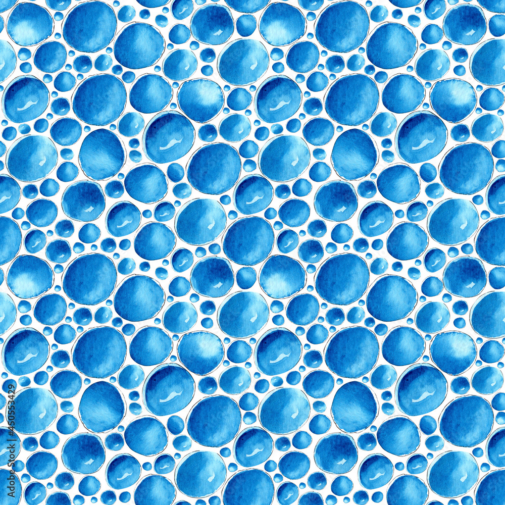 Seamless pattern with watercolor bubbles. Seamless pattern with watercolor bubbles.