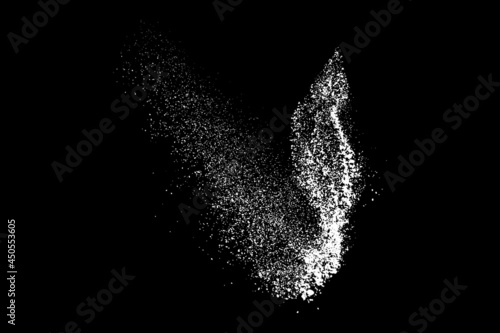  White splashes isolated on black background. Abstract vector explosion. Digitally generated image. Illustration, EPS 10.