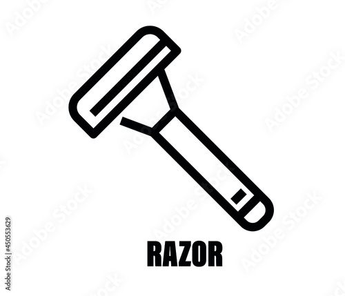 Razor silhouette icon. Hair removal method. Razor shaving
