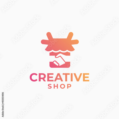 Creative shop logo, deal logo design, commerce design concept, house logo, home logo, love shop design