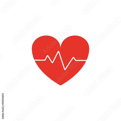 Heart with cardiogram icon. Vector graphics