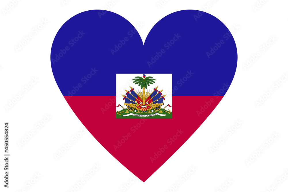 Haiti flag of heart shape isolated on white background Haiti flag of heart shape isolated on white background