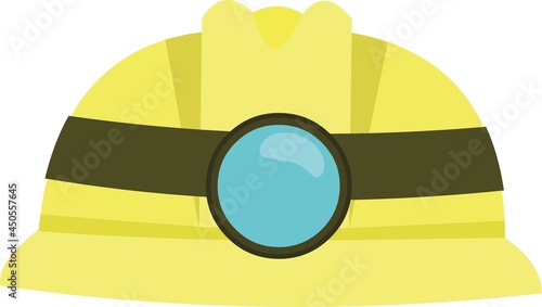 Vector illustration of a mining helmet with a lamp