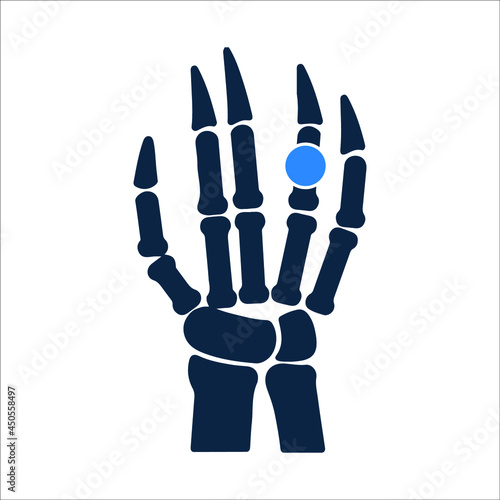 Human bones hand or rheumatology icon