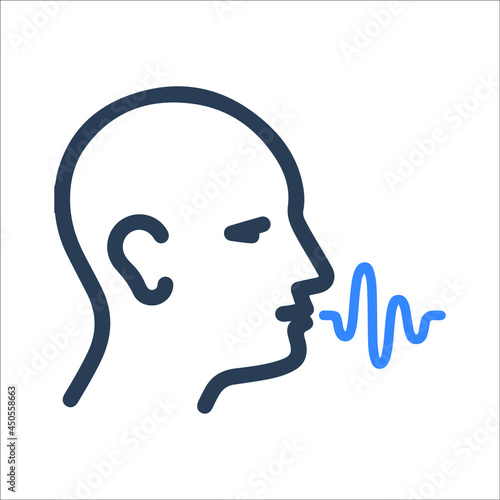 Speech disorders or  speech pathology icon