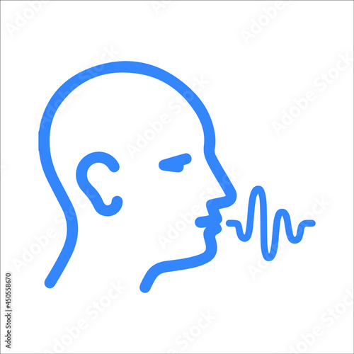 Speech disorders or  speech pathology icon