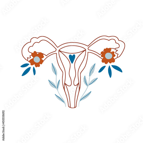Organ of the uterus with flowers and leaves