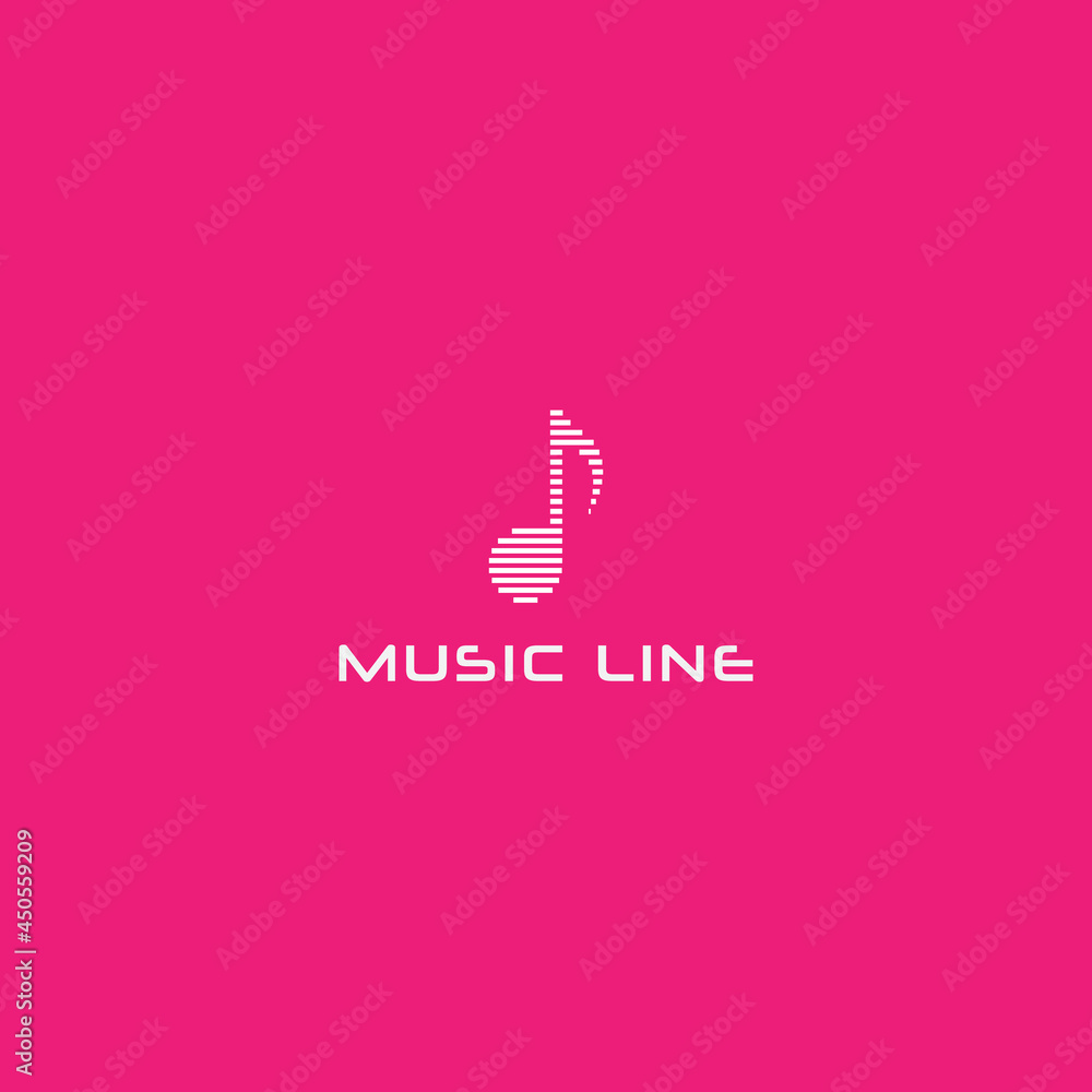 Fototapeta premium creative music line logo design. logo template