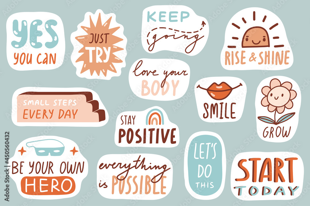 Motivational patches collection Stock Vector | Adobe Stock