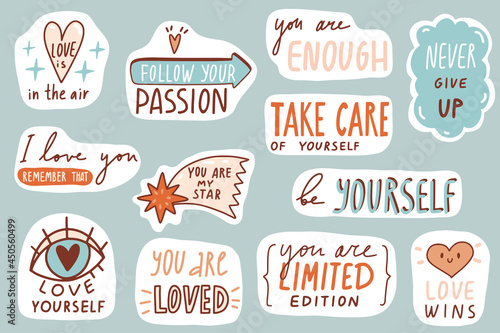 Motivational patches. Love collection