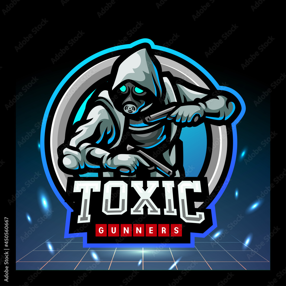 Toxic gunners mascot. esports logo design