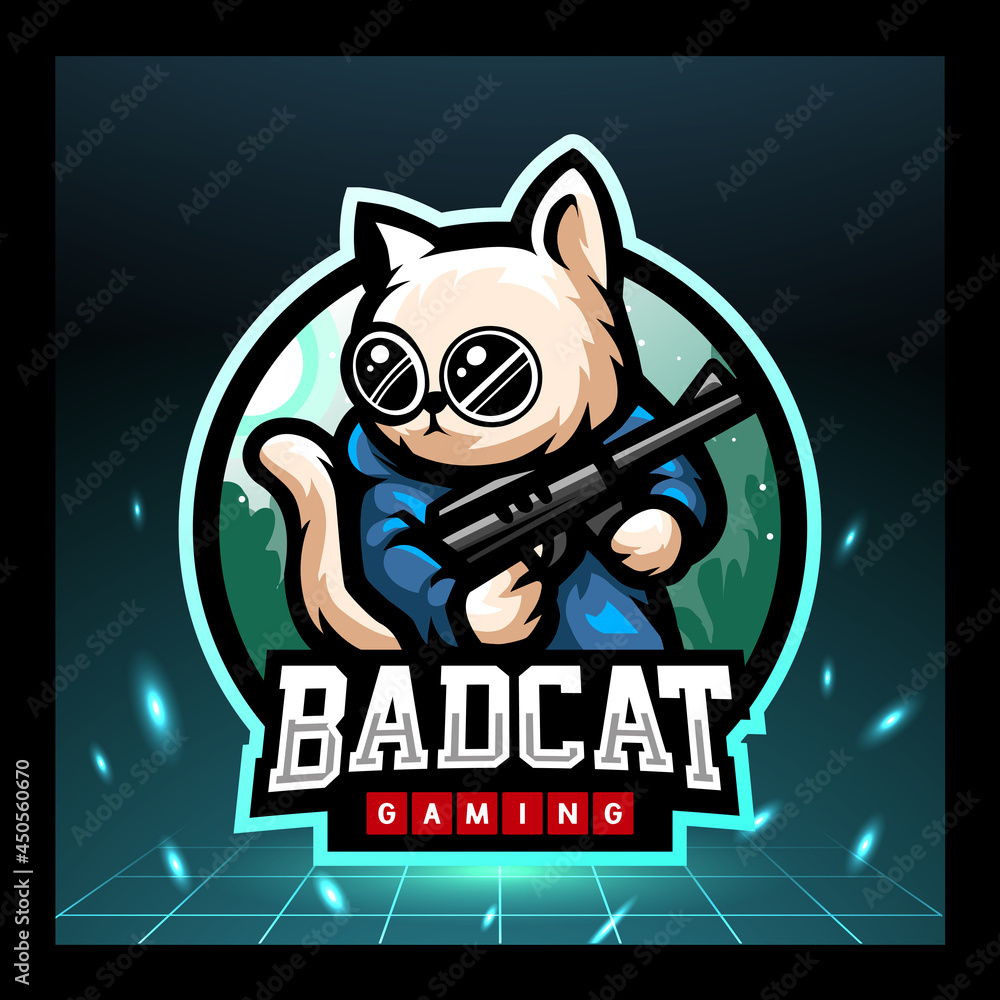 Cat gunners mascot. esport logo design Cat gunners mascot. esport logo design