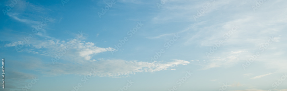 Blue Sky abstract panoramic background.Could nature concept with copy space.Texture and Pattern wallpaper backgrounds