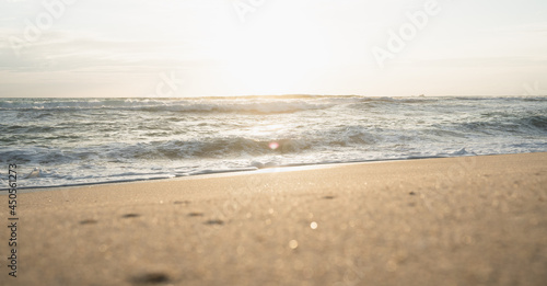 beach in the morning.Isolated Tropical beach without people Heaven on earth.Beach Nature concept with copy space.Texture and Pattern.