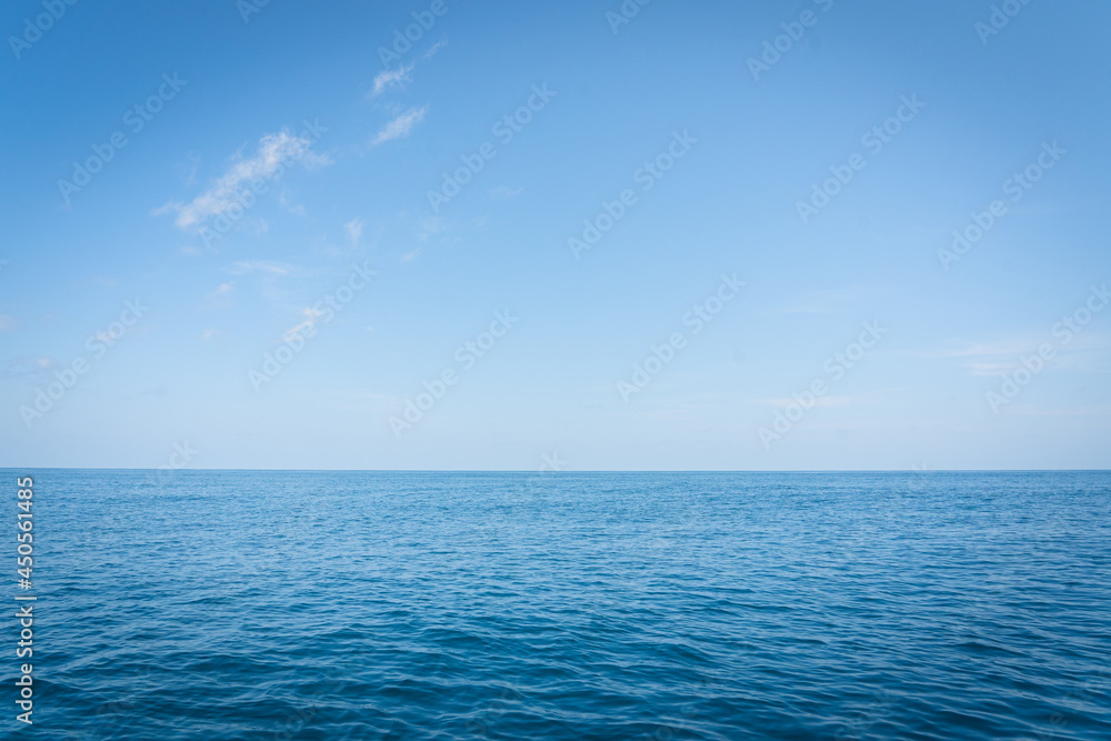 Beautiful sea and sky on the summer day. Sea water clear sky and clouds.pacific ocean.