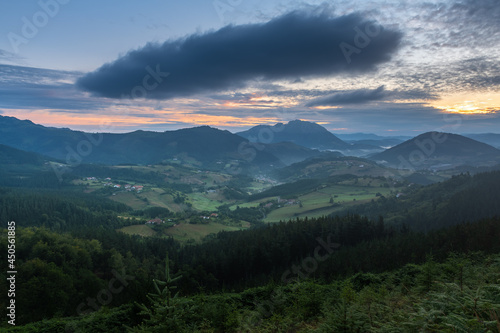 Aramaio valley at sunrise in Basque Country, Spain