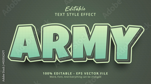 Army text on fancy style effect  editable text effect