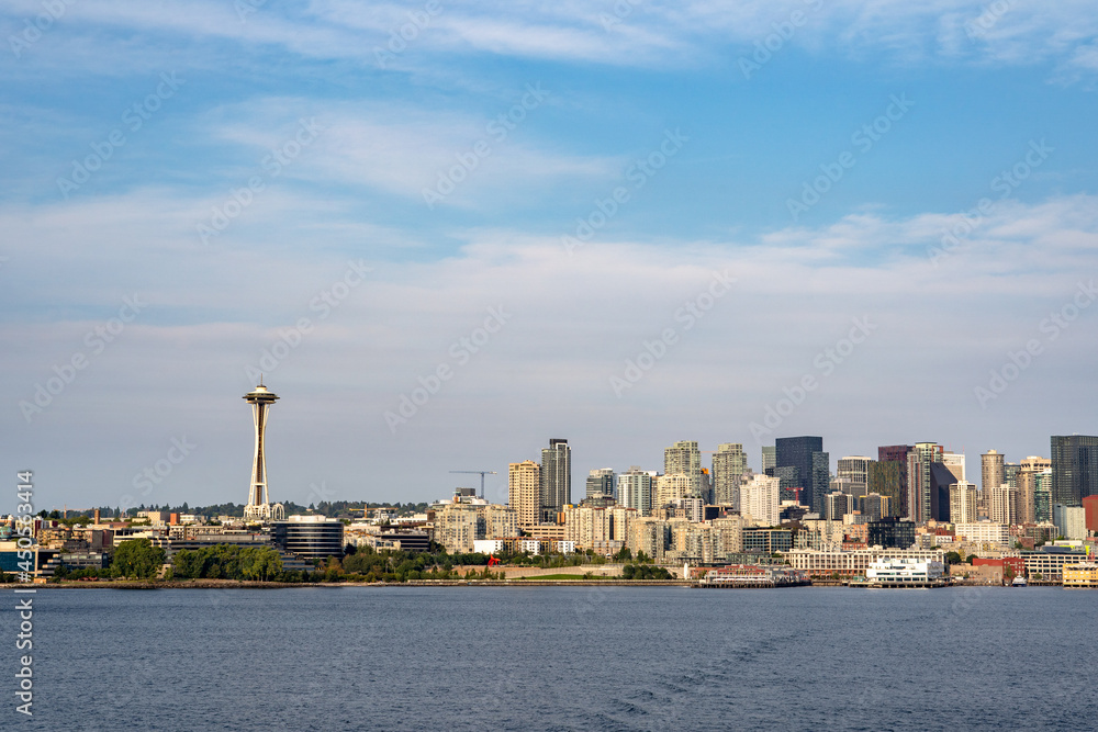 Seattle skyline view from the harbor