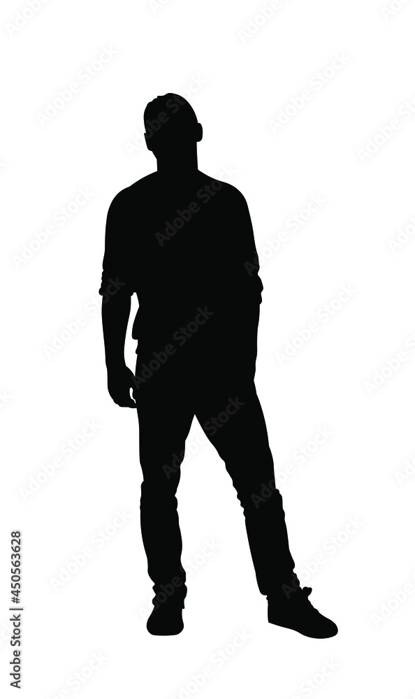 Confident man standing silhouette vector illustration Confident man standing silhouette vector illustration