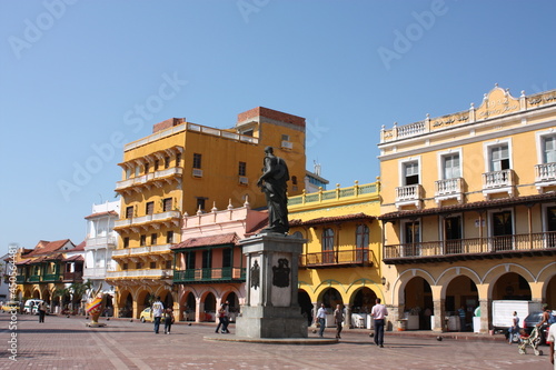 Square of carriages in Cartagena de Indias, Colombia. Historic center was declared a World Heritage Site by UNESCO in 1984, and receives more than 7 million tourists.