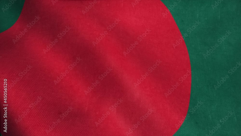 Bangladesh flag waving in the wind. National flag of Bangladesh. Sign of Bangladesh seamless loop animation. 4K Bangladesh flag waving in the wind. National flag of Bangladesh. Sign of Bangladesh seamless loop animation. 4K