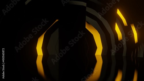 Neon light of Modern design., flight forward through digital corridor, appearing glowing  lines, ultraviolet spectrum., 4K Looping Animated Background	
