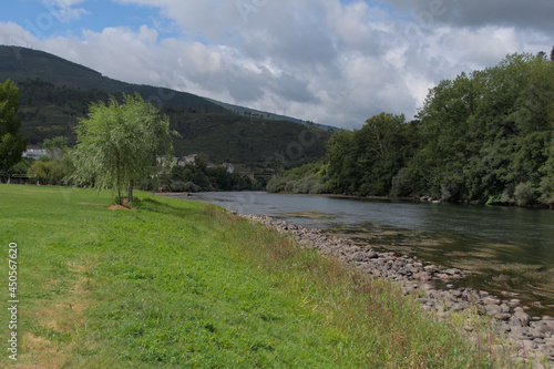 Fluvial beach formed by the river Sil, in the village of San Clodio, province of Lugo, Spain. photo