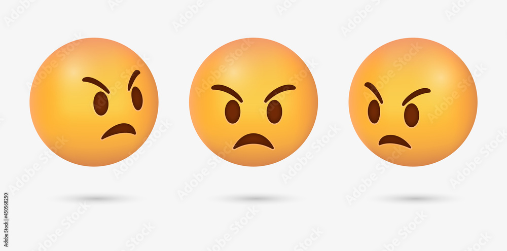 3d angry emoji face , mad Grumpy emoticon feeling anger and Pouting face 3d angry emoji face , mad Grumpy emoticon feeling anger and Pouting face