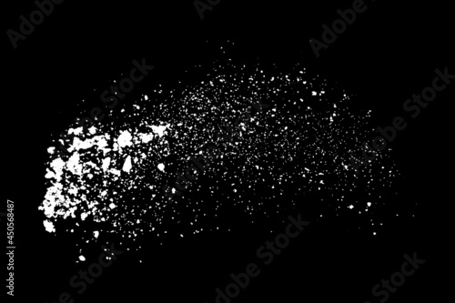  White splashes isolated on black background. Abstract vector explosion. Digitally generated image. Illustration, EPS 10.