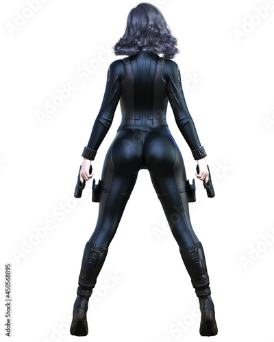 3D comics cosplay woman.
