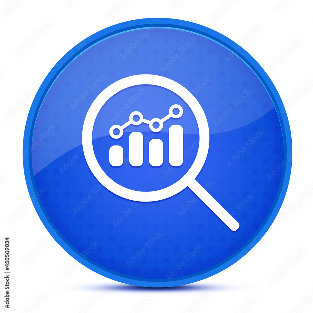 View financial analytics or metrics research aesthetic glossy blue round button abstract View financial analytics or metrics research aesthetic glossy blue round button abstract