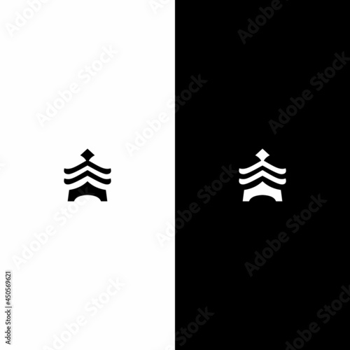 pagoda building logo creative