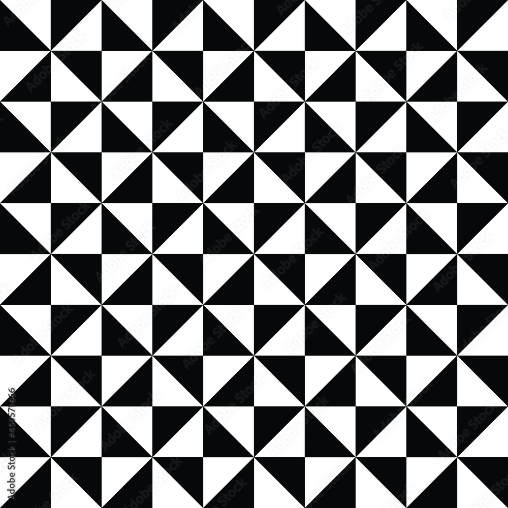 Obraz premium Seamless vector pattern. Geometric triangle rotation background. Minimal halftone texture.