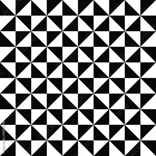 Seamless vector pattern. Geometric triangle rotation background. Minimal halftone texture.