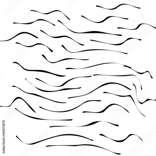Vector abstract black and white simple pattern for your game or background. Curved lines