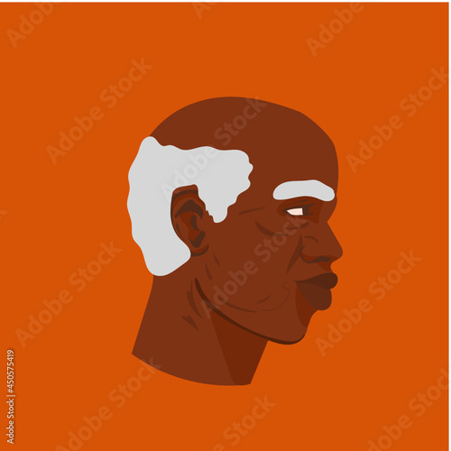 Black man with gray fro 