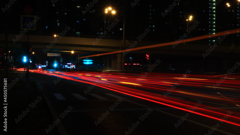 night traffic in the city