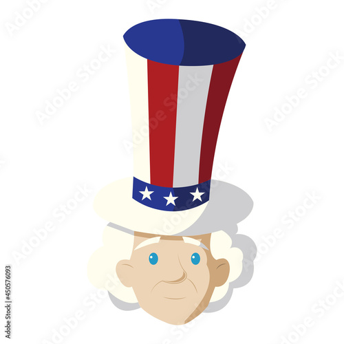 Isolated uncle sam avatar with an american hat Vector