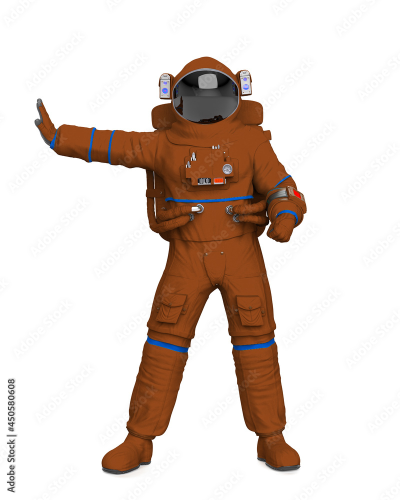 astronaut is saying stop there on white background astronaut is saying stop there on white background
