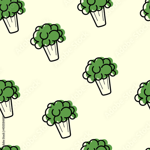 Vector seamless pattern of broccoli.