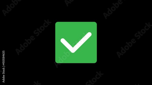 animation of checkmark icon. Check 4k video