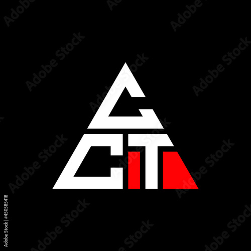 CCT triangle letter logo design with triangle shape. CCT triangle logo design monogram. CCT triangle vector logo template with red color. CCT triangular logo Simple, Elegant, and Luxurious Logo. CCT  photo