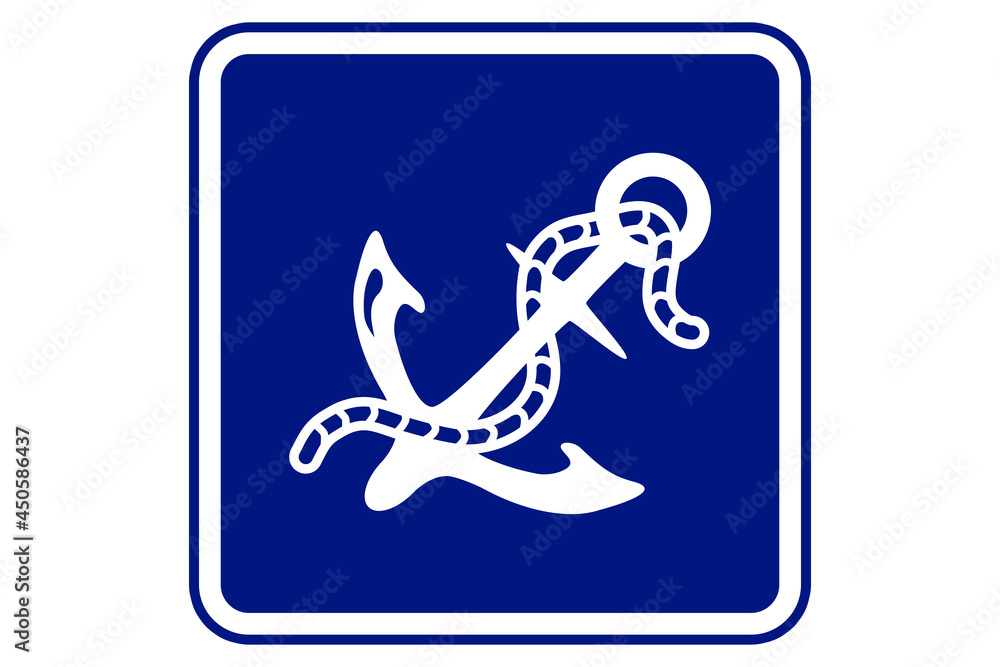 Illustration of an anchor on a blue background Illustration of an anchor on a blue background