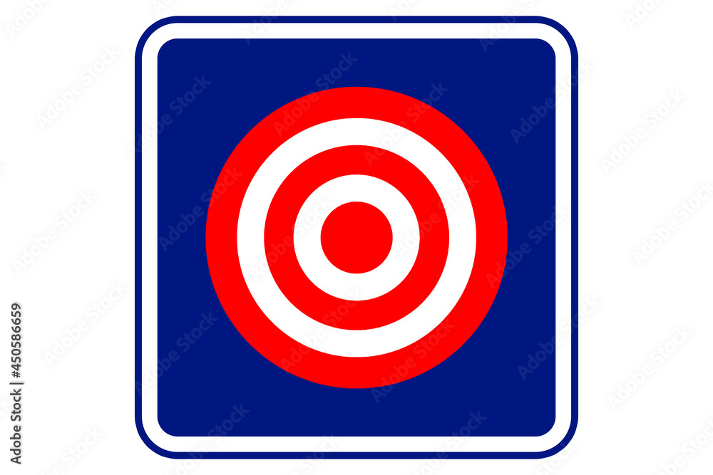 illustration of target shooting board on blue background illustration of target shooting board on blue background