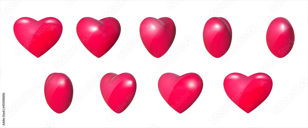 hearts coeurs 3d Image, animated GIF