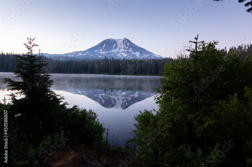 Mt Adams and reflection with early morning light.