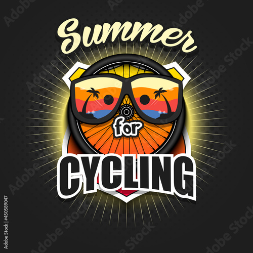 Summer bike logo. Summer for cycling